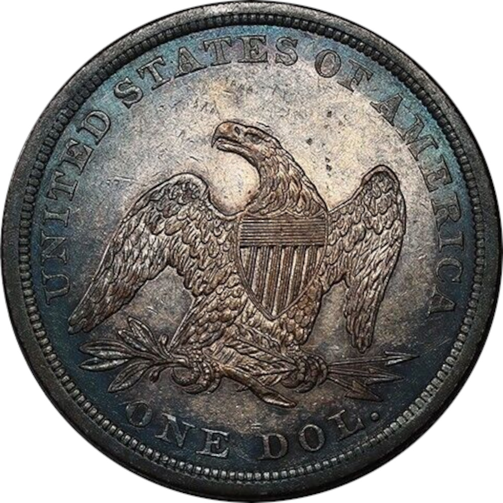 1840-$1-Liberty-Seated-Dollar-#4-Osburn-Cushing-Oc-2,-R4+